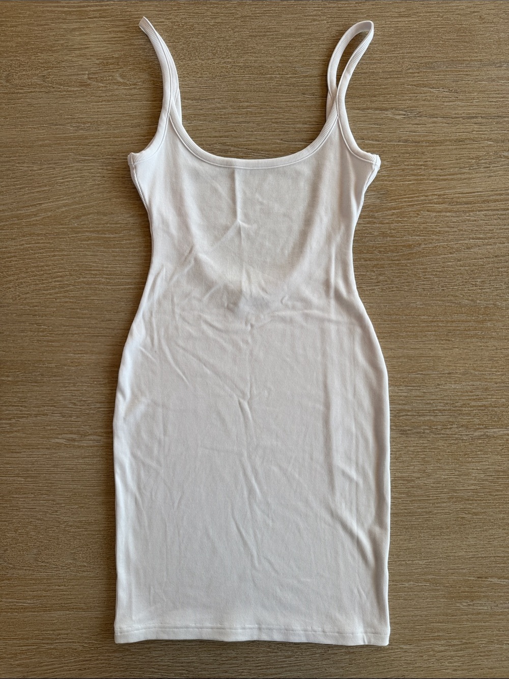 All Things Golden Women's White Ribbed Tank  Dress